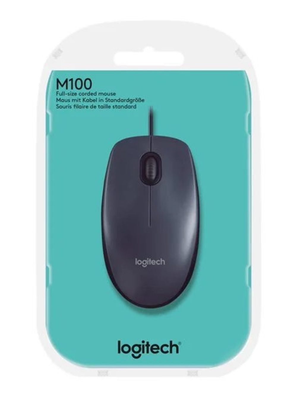 Logitech M100 Wired Optical Mouse - Black